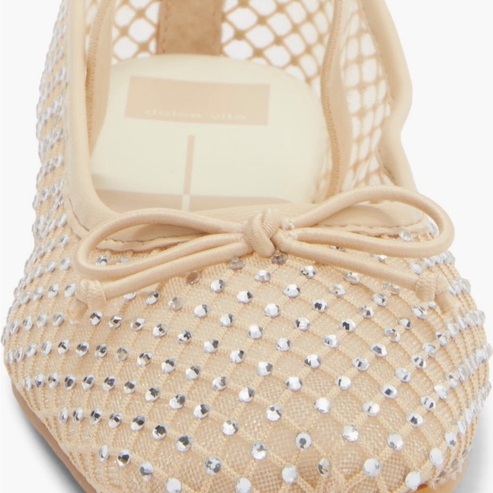 Dolce Vita Sand Crystal Mesh Ballet Flats size 7.5 NEW in box